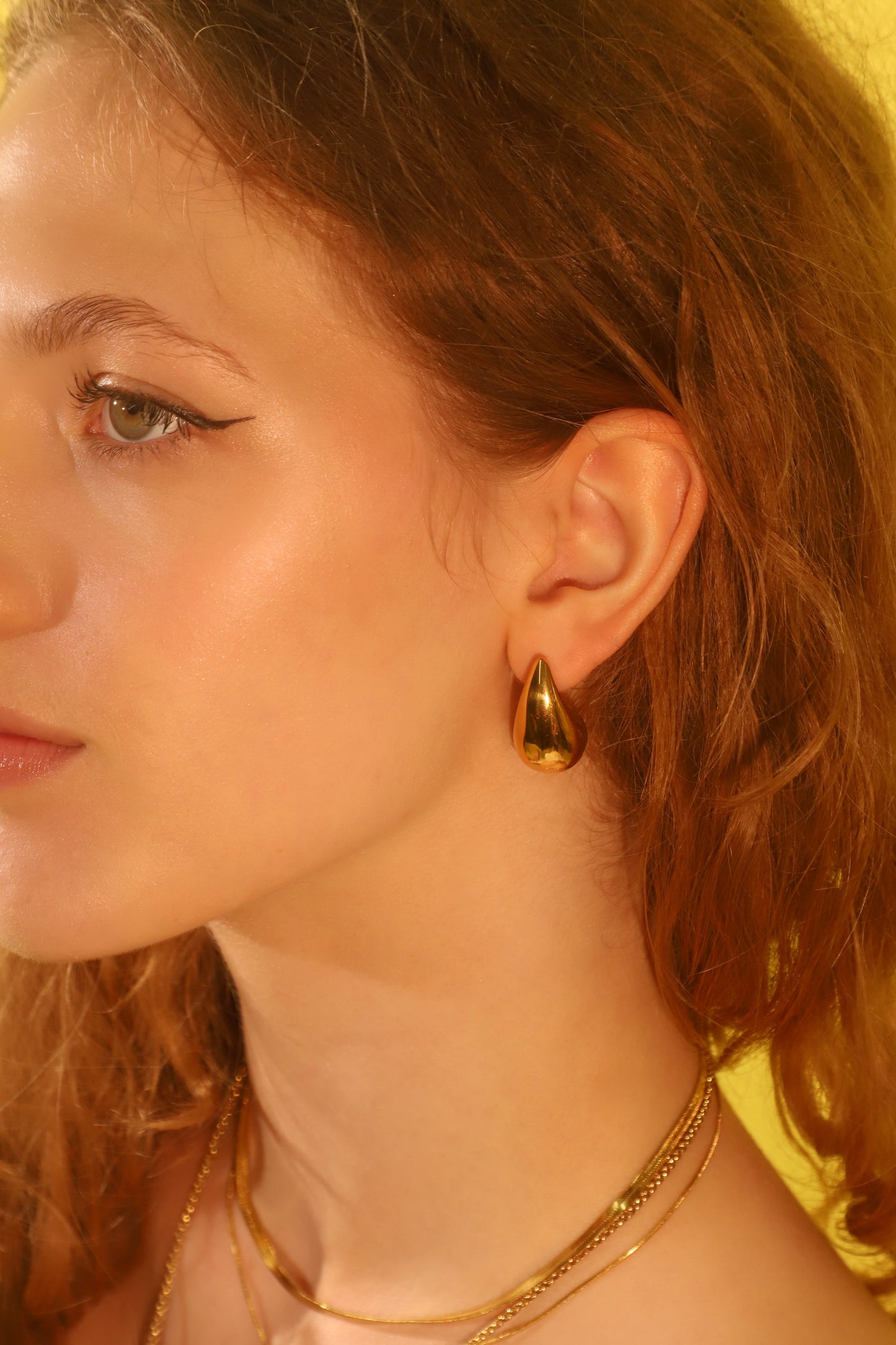 18K Gold Stainless Steel Water Droplets Earrings