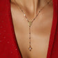 18K Real Gold Plated Cross Lariat Long Necklace