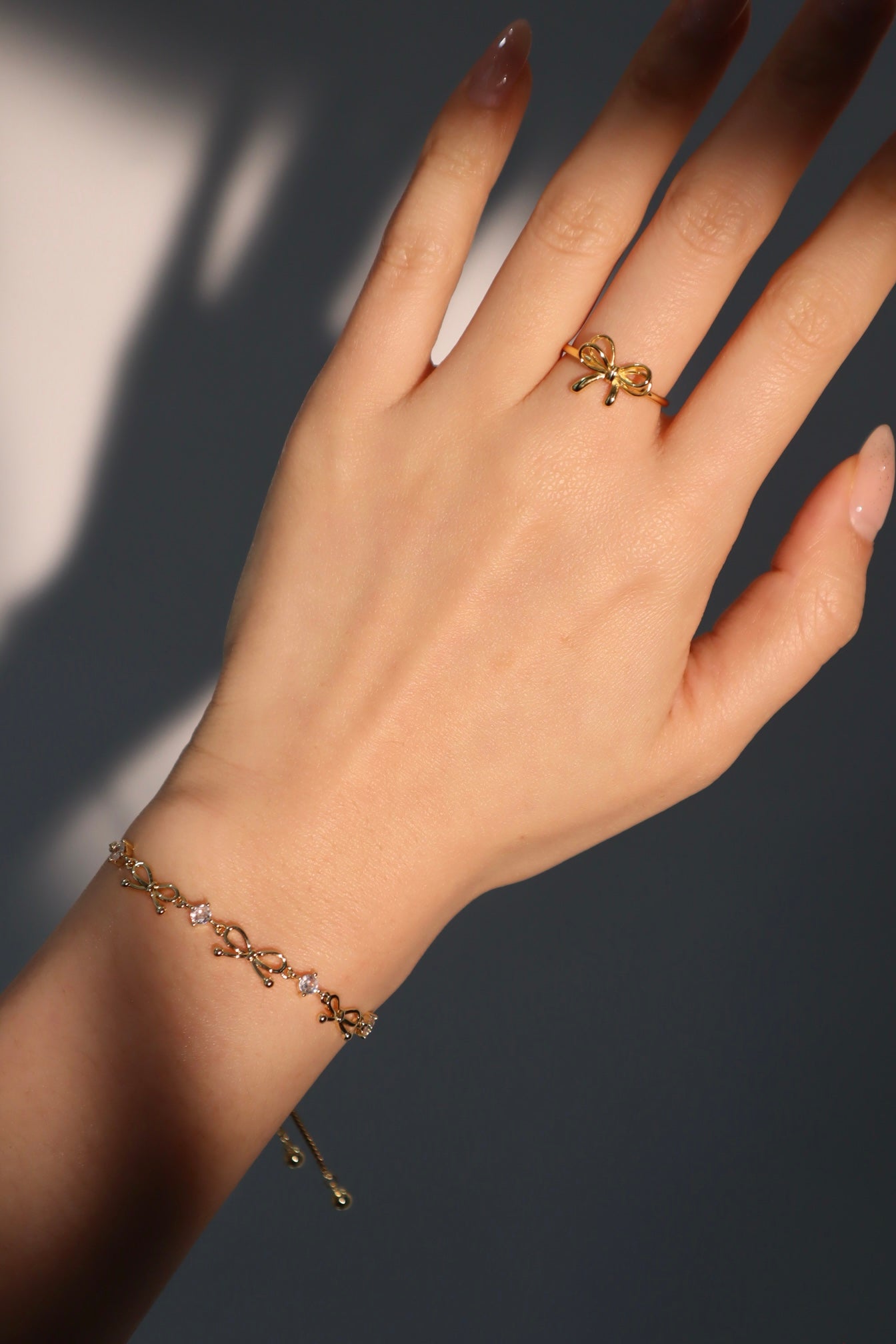 18K Real Gold Plated Multi Diamond Bowknot Bracelet