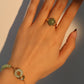 14K Real Gold Plated Jade Ginkgo Bracelet