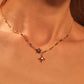 18K Real Gold Plated Garnet Diamond Cross Necklace