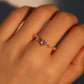 18K Gold Vermeil Pink Gem Heart Ring