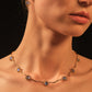 18K Real Gold Plated Multi Deep Blue Moonstones Necklace