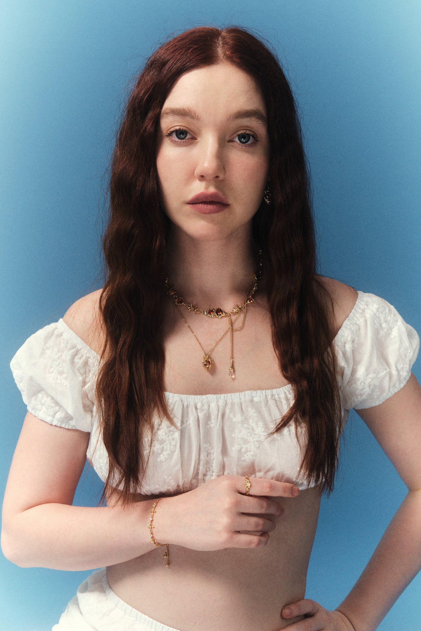 18K Real Gold Plated White Opal Ring