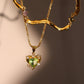 18K Real Gold Plated Heart Waves Layer Necklace