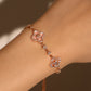 14K Rose Gold Plated Pink Lucky Leaf Shell Pearls Bracelet