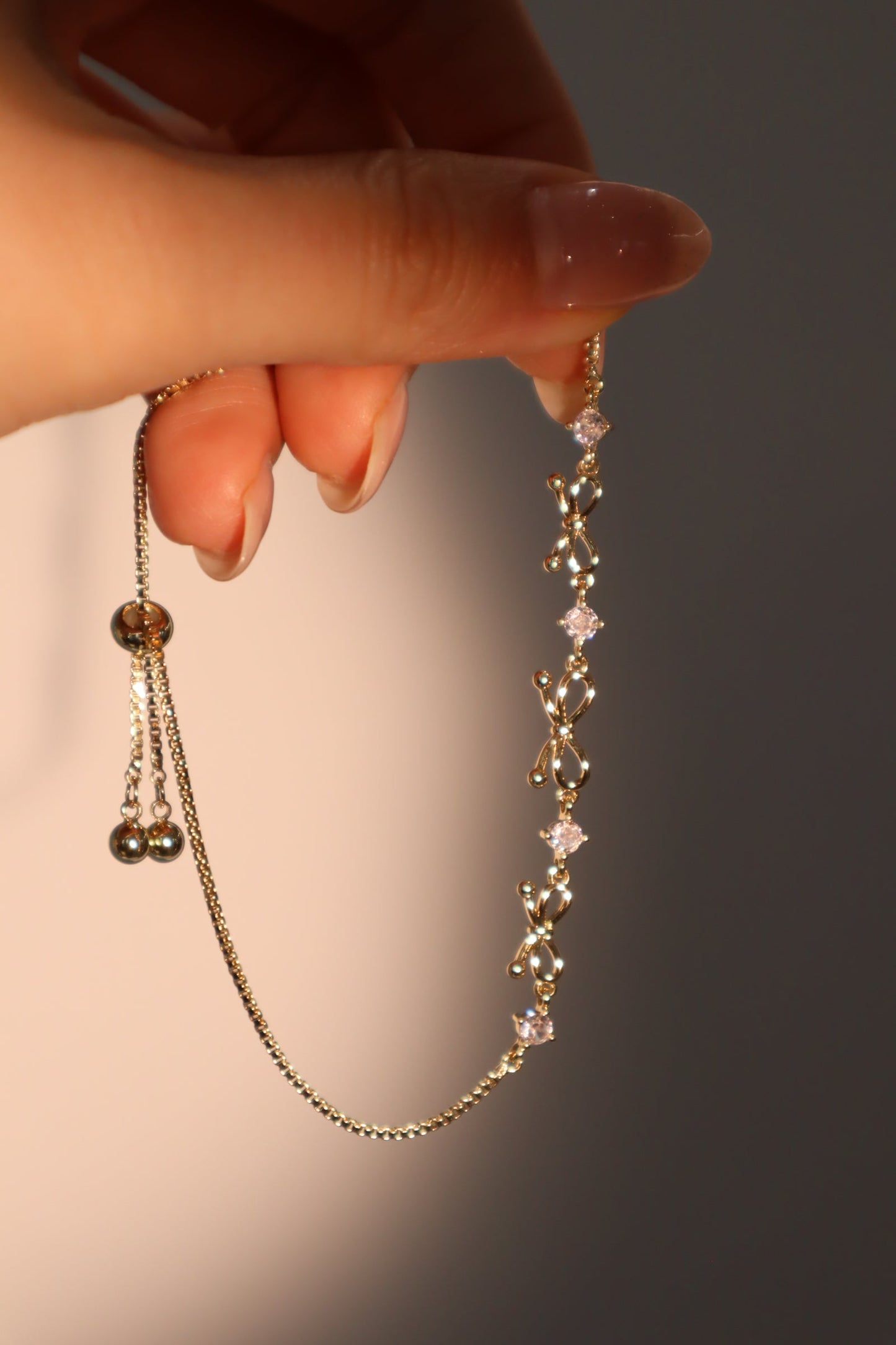 18K Real Gold Plated Multi Diamond Bowknot Bracelet