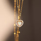 18K Gold Vermeil White Opal Heart Necklace