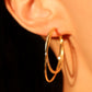 14K Real Gold Plated Double Layer Hoop Earrings