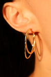 14K Real Gold Plated Double Layer Hoop Earrings
