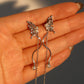 Diamonds Butterfly Pearls Dangle Earrings