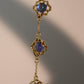 18K Real Gold Plated Multi Deep Blue Moonstones Bracelet