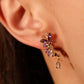 14K Real Gold Plated Purple Gem Butterfly Earrings
