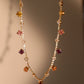 14K Real Gold Plated Color Gemstones Necklace