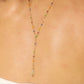 18K Real Gold Plated Color Gem Rose Lariat Long Necklace