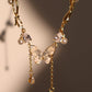 18K Real Gold Plated Blue Crystal Butterfly Necklace