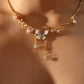 18K Real Gold Plated Blue Crystal Butterfly Necklace