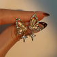 14K Real Gold Plated Natural Shell Butterfly Star Earrings