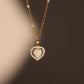 18K Gold Vermeil White Opal Heart Necklace