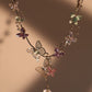 Multi Color Gem Butterfly Necklace