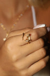20K Real Gold Plated Moon Snake Ring