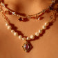 14K Real Gold Plated Color Gemstones Necklace