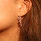 14K Rose Gold Plated Diamond Leaf Earrings
