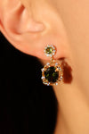 14K Real Gold Plated Emerald Butterfly Earrings