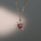 14K Real Gold Plated Purple Opal Sun Necklace