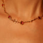 18K Real Gold Plated Multi Red Gem Twist Necklace