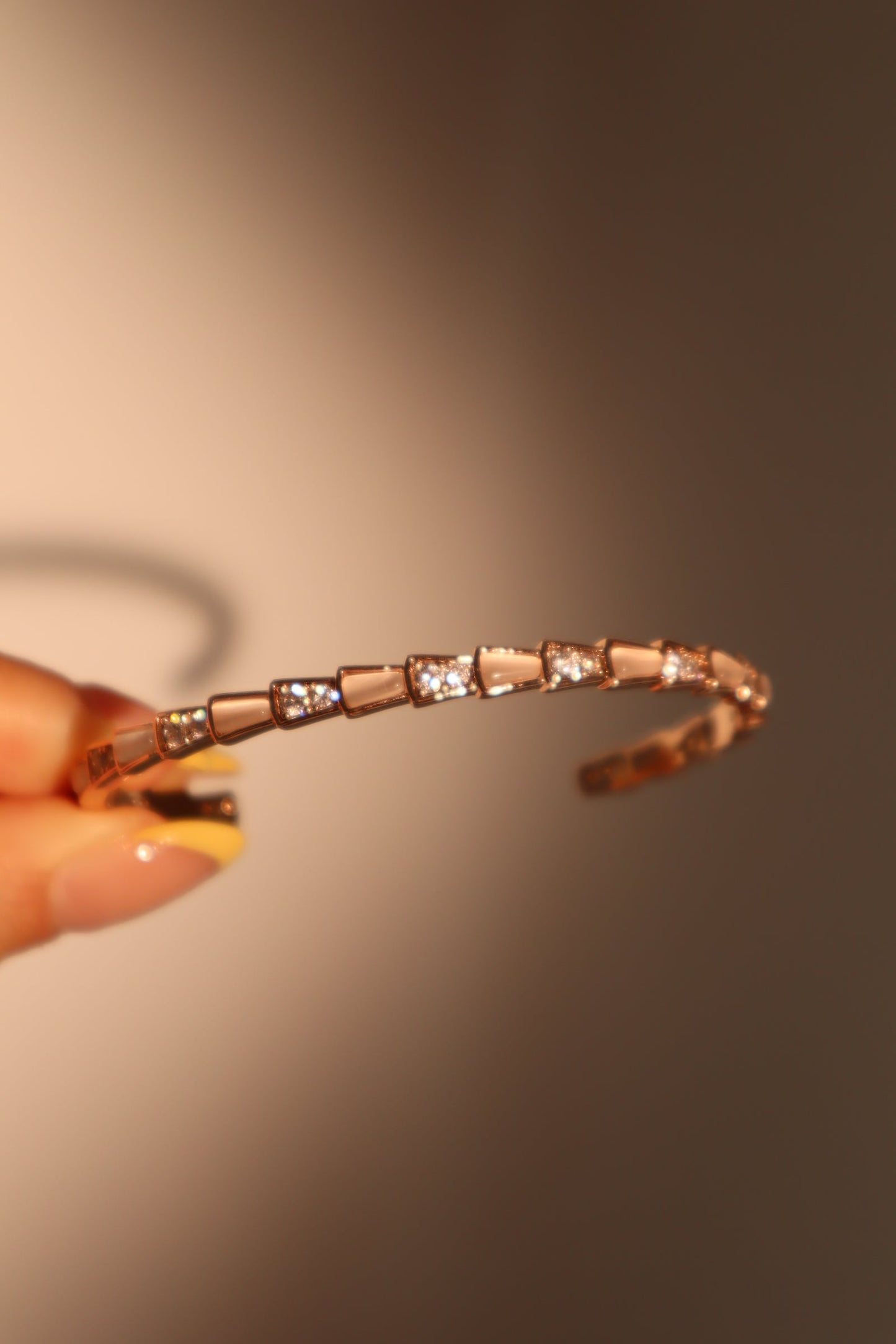 Rose Gold Plated White Opal Diamond Bracelet