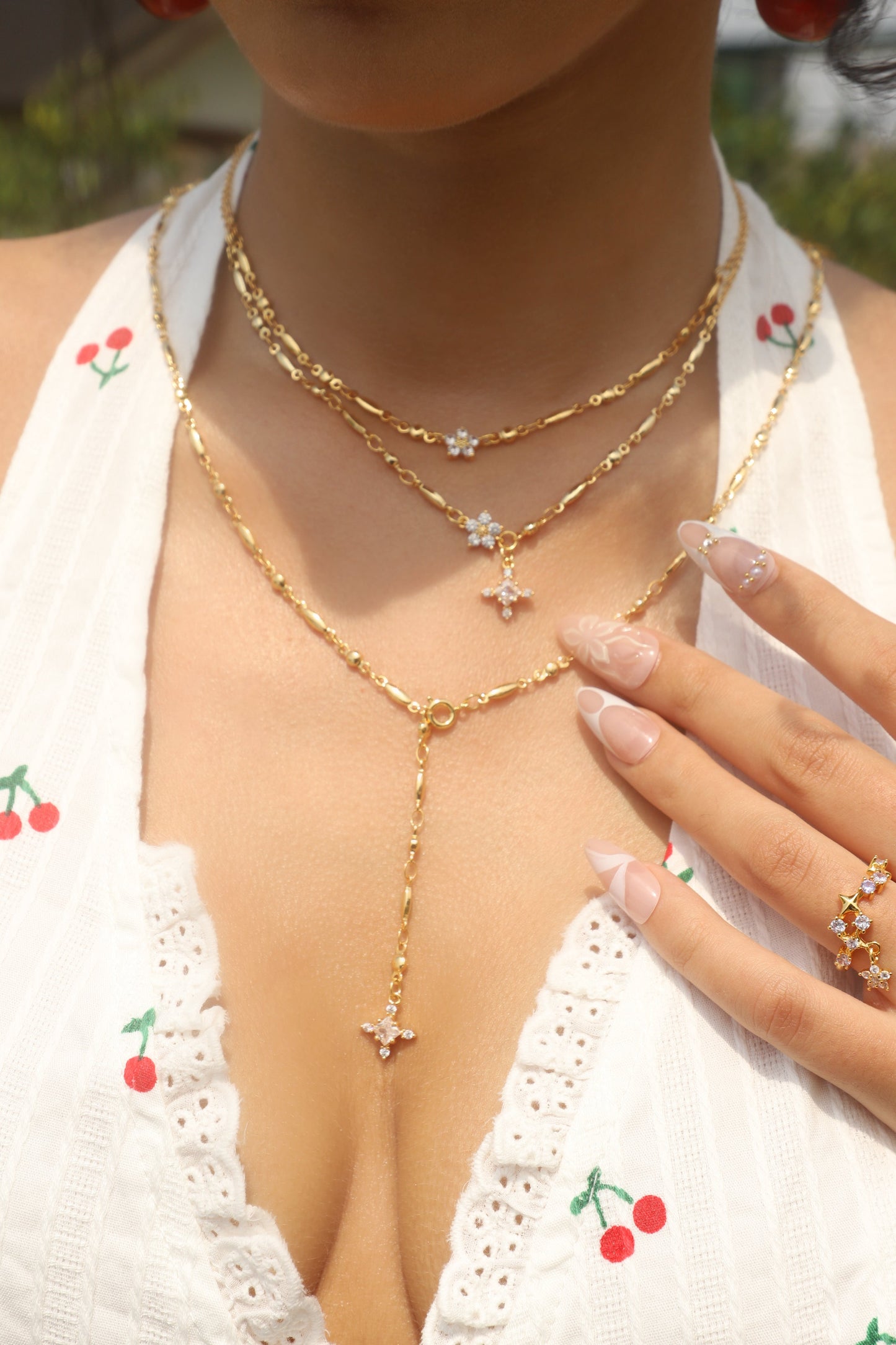 18K Real Gold Plated Diamond Cross Necklace