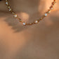 18K Real Gold Plated Multi Diamond Pearl Necklace