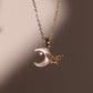 18K Real Gold Plated Shell Moon Butterfly Necklace