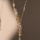 14K Real Gold Plated Diamond Leaf Necklace