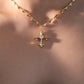 18K Real Gold Plated Diamond Cross of Hearts Necklace