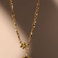 18K Real Gold Plated Green Diamond Cross Necklace