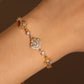 14K Real Gold Plated Diamonds Lucky Leaf Bracelet