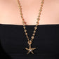 18K Real Gold Plated Diamond Starfish Necklace