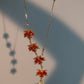 18K Real Gold Plated Maple Leaves Necklace