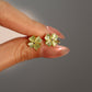 14K Real Gold Plated Spinning Jade Clover Earrings