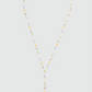 18K Real Gold Plated Color Gem Rose Lariat Long Necklace