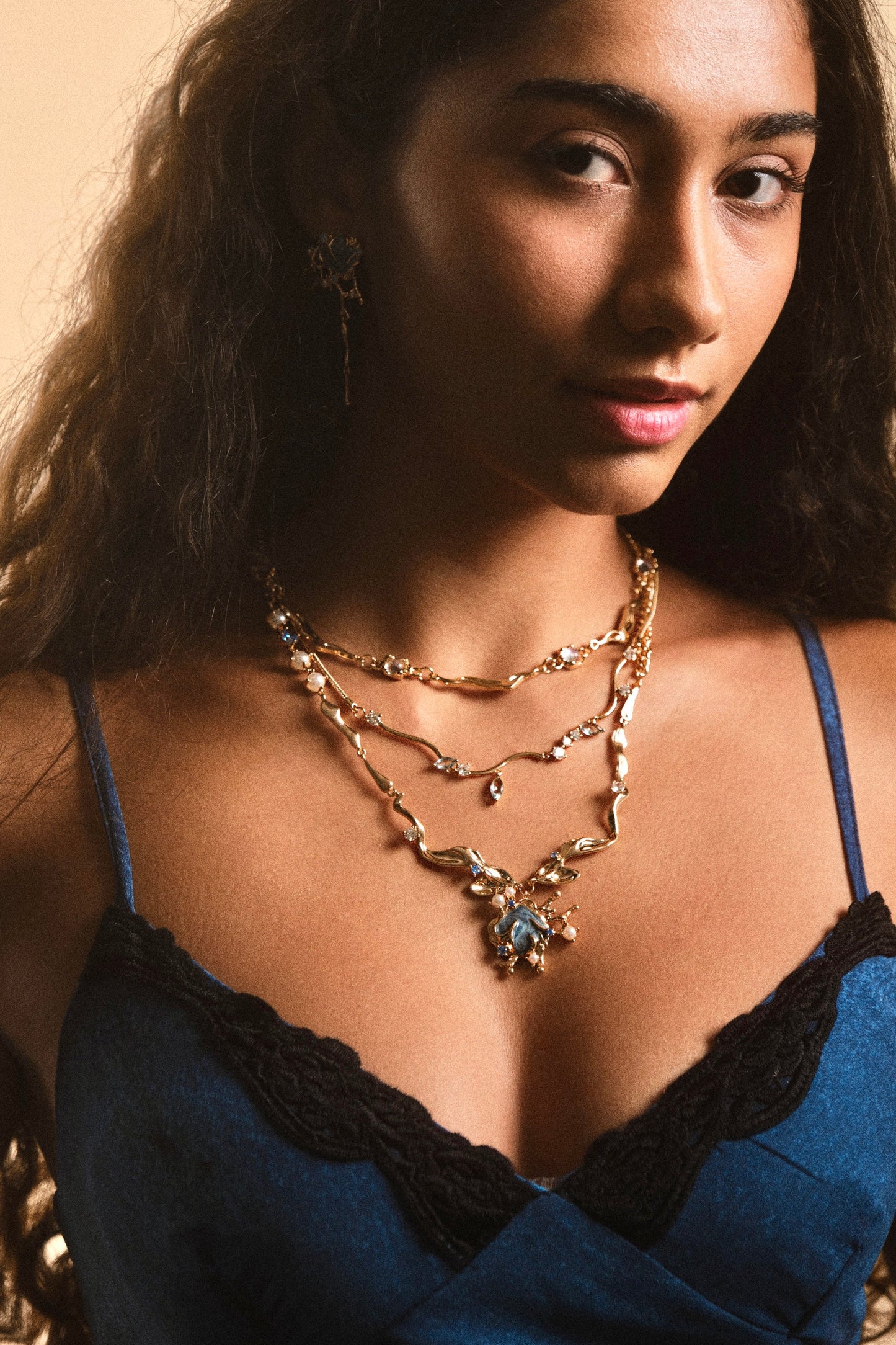 18K Real Gold Plated Blue Shell Necklace