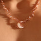 18K Rose Gold Plated Diamonds Natural Shell Moon Necklace