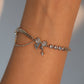 Platinum Plated Diamond Bowknot Bracelet