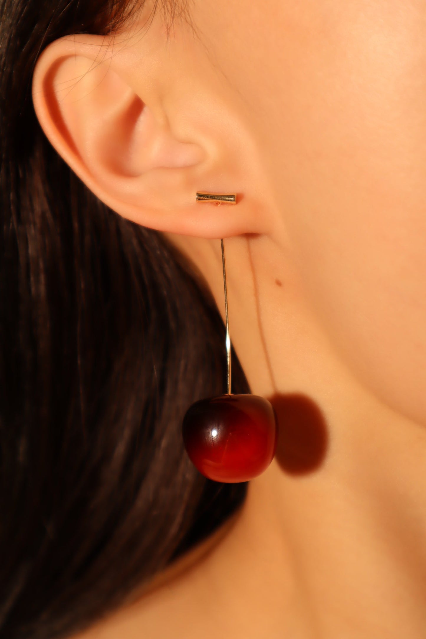 14K Real Gold Plated Cherry Earrings