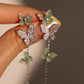 Diamond Green Butterfly Earrings