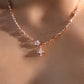 18K Rose Gold Plated Diamond Cross Necklace