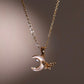 18K Real Gold Plated Shell Moon Butterfly Necklace