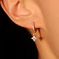 18K Real Gold Plated Blue Gem Lucky Leaf Hoop Earrings